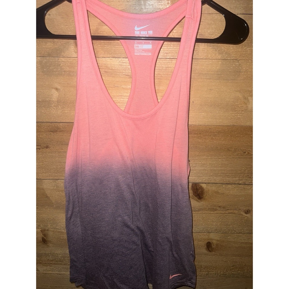 Nike Dri-FIT Women's Ombre Racerback Tank Top M Pink/Gray Breathable